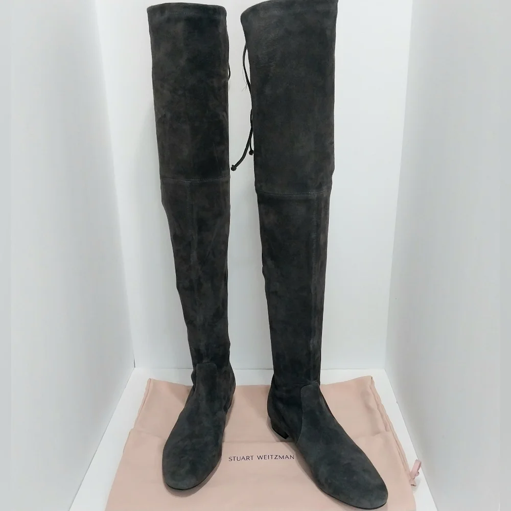 Stuart Weitzman Lowland Over-The-Knee Suede‎ Boots, Size 8.5|EUR 39